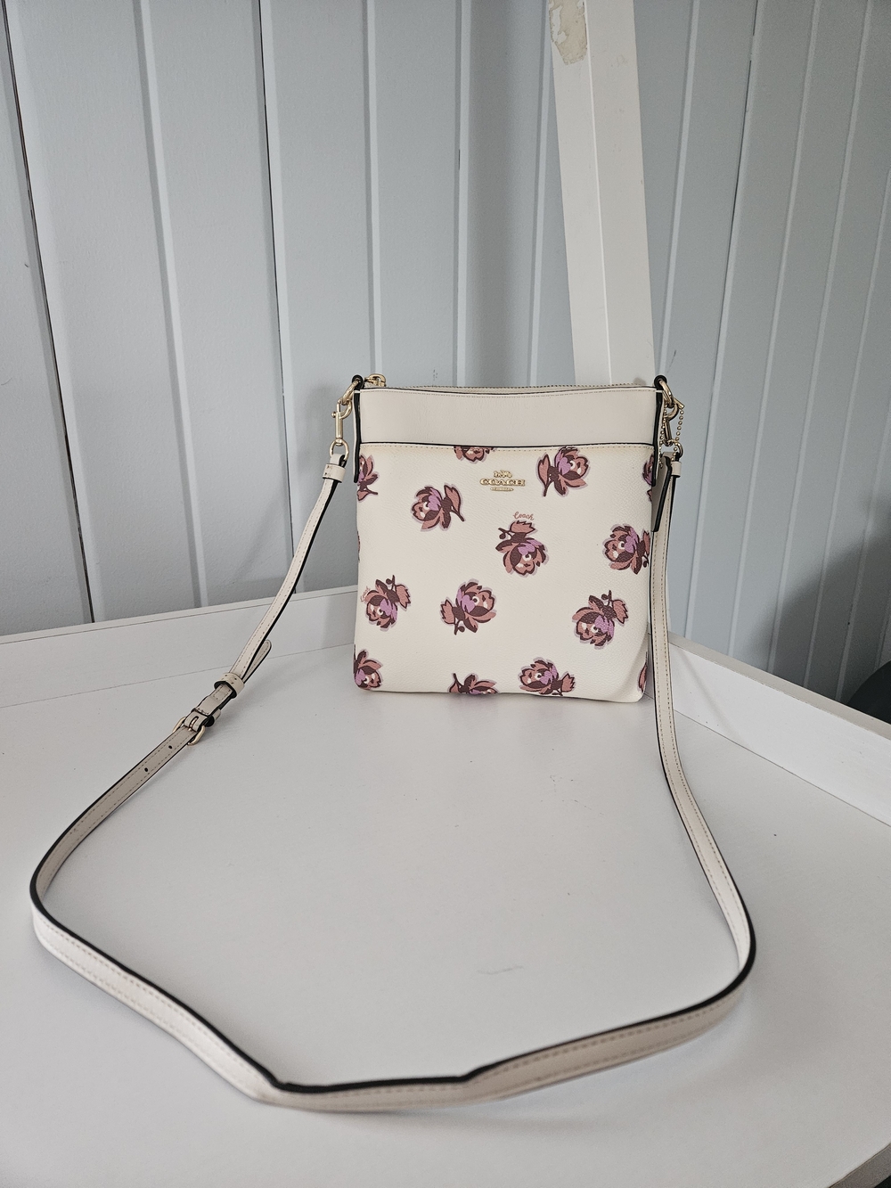 Coach White Floral Crossbody Bag